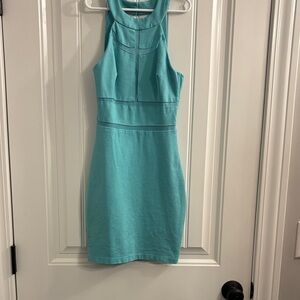Chic Guess Sleeveless Turquoise Mini Dress